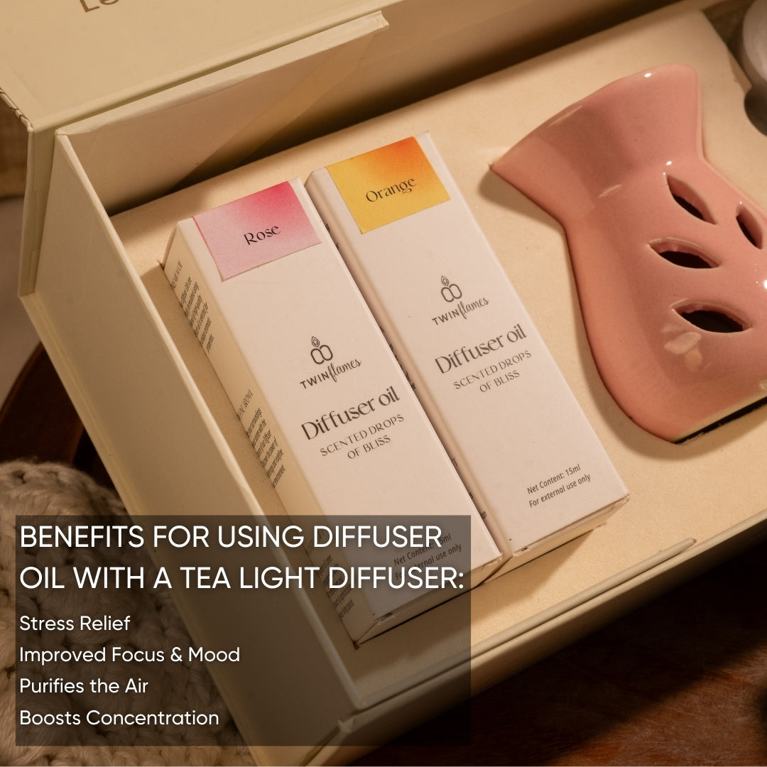 Sukoon Gift Box – Tea Light Diffuser Set with Oils & Candles