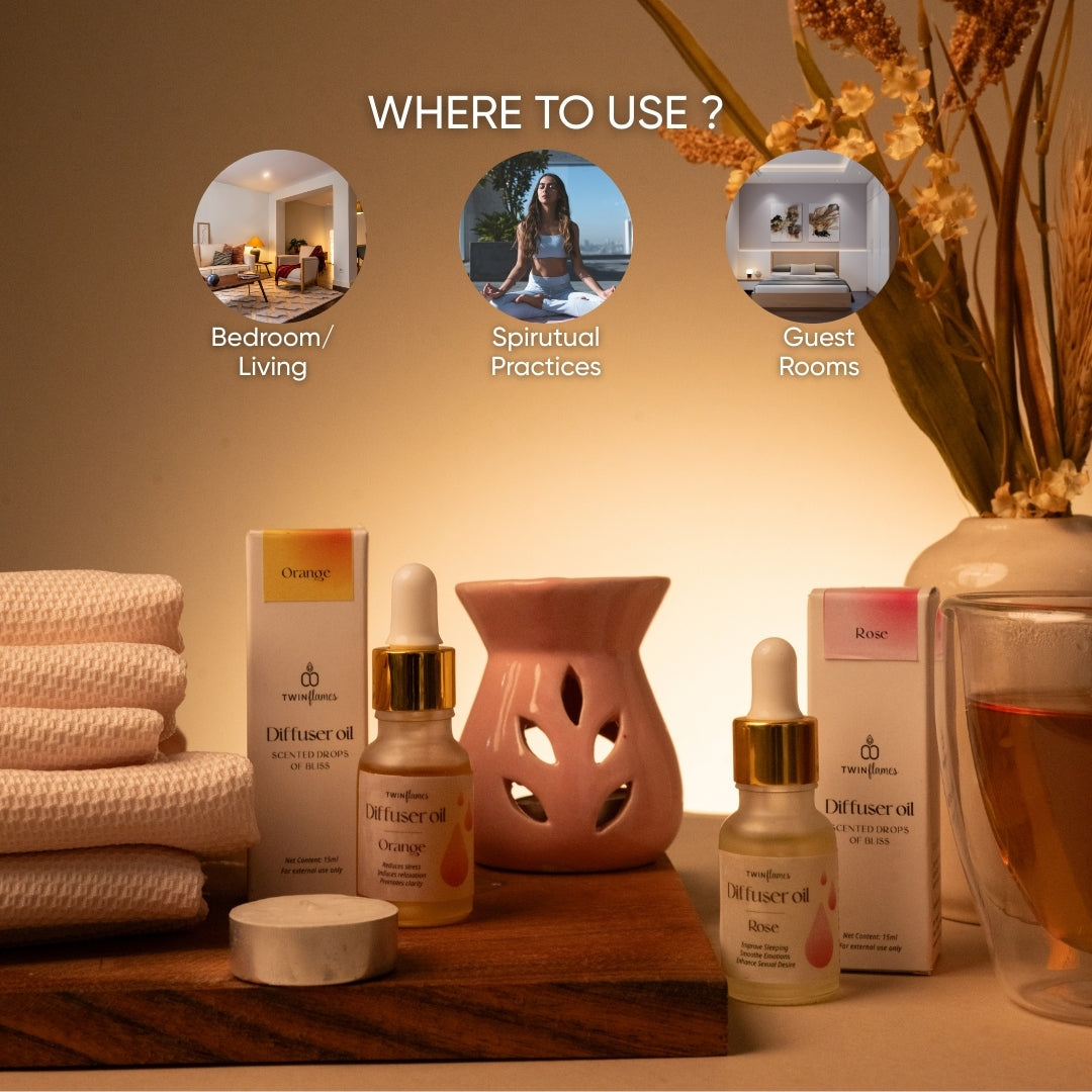 Sukoon Gift Box – Tea Light Diffuser Set with Oils & Candles