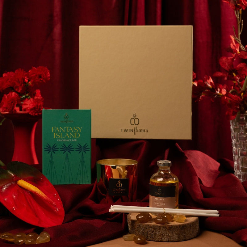 Rangrez Gift Box – Candle, Fragrance Bar & Mini Reed Diffuser