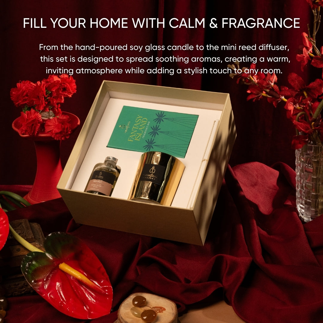 Rangrez Gift Box – Candle, Fragrance Bar & Mini Reed Diffuser