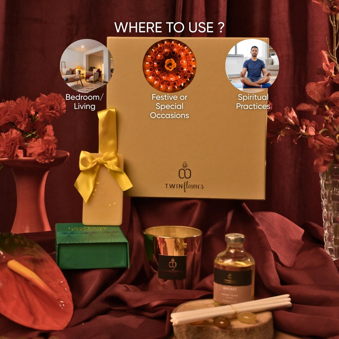 Rangrez Gift Box – Candle, Fragrance Bar & Mini Reed Diffuser