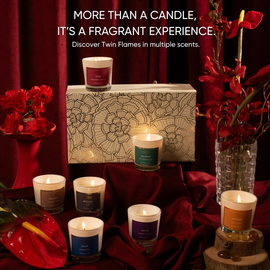 Mehfil Glow Box – Tea Light Diffuser, Oils, Reed Diffuser & Shot Glass Candle