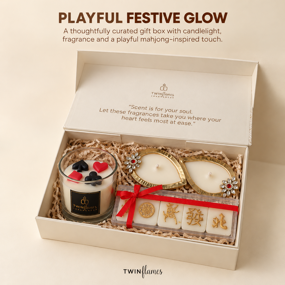 Tash – Candle, Diya & Mahjong Gift Set
