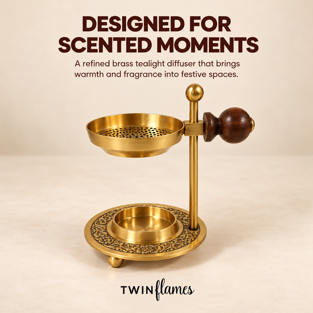 Tejas –  Havan Camphor (Spice Blend Camphor), Golden Candle, Diffuser & Diya Set