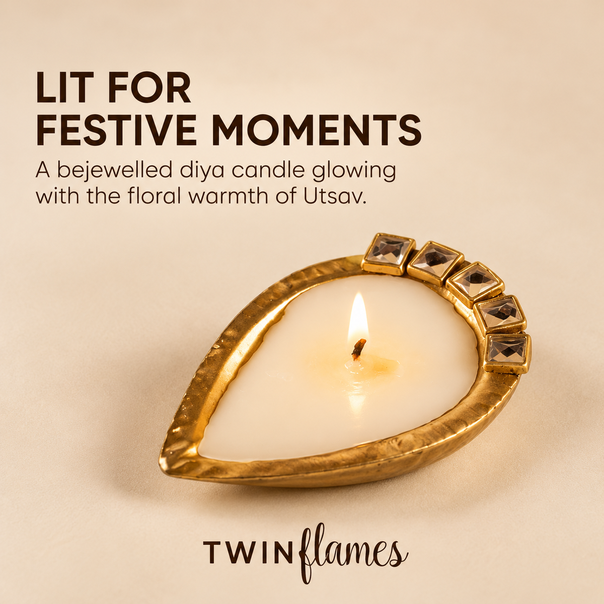 Tejas –  Havan Camphor (Spice Blend Camphor), Golden Candle, Diffuser & Diya Set