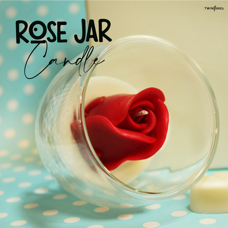 Rose Luxury Glass Candle | Soy Scented Twin Flames India