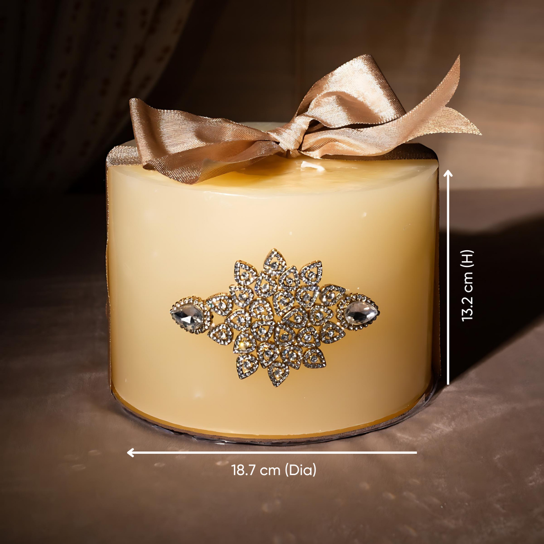 Decorative Diamond Pillar Candle (Kolkata Delivery only)