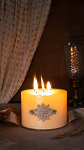 Decorative Diamond Pillar Candle (Kolkata Delivery only) Twin Flames India