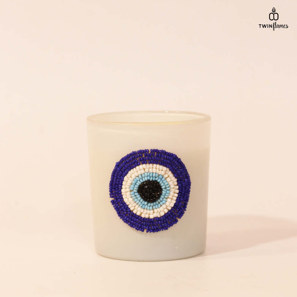 Nazar Evil Eye Candle | Scented Soy Jar Candle Twin Flames India