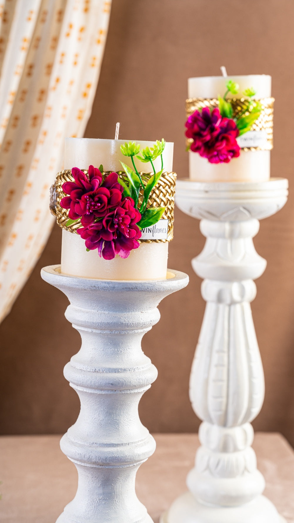 Pillar Candle Floral (Box of 2)