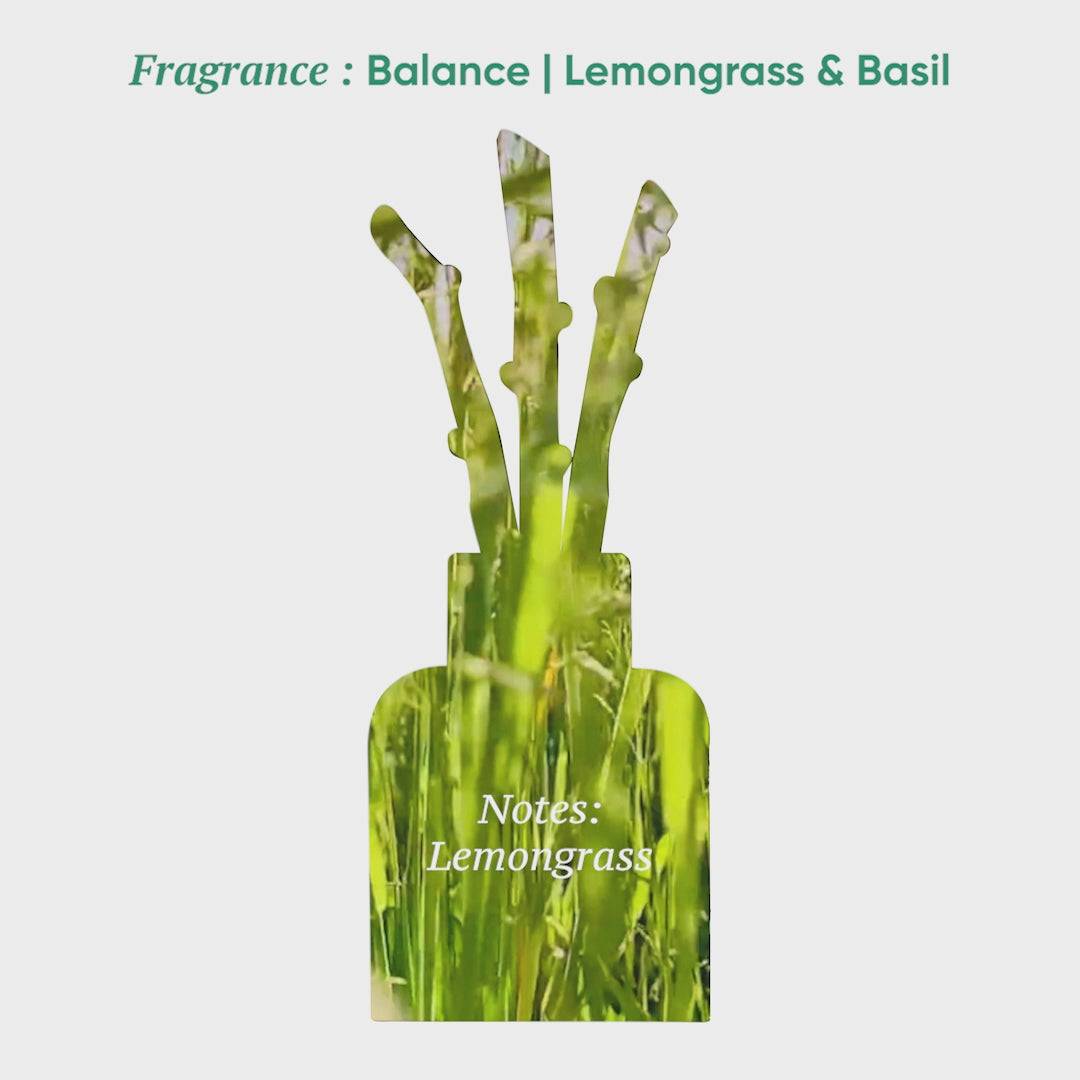 Lemongrass & Basil Aroma Reed Diffuser – 100ml