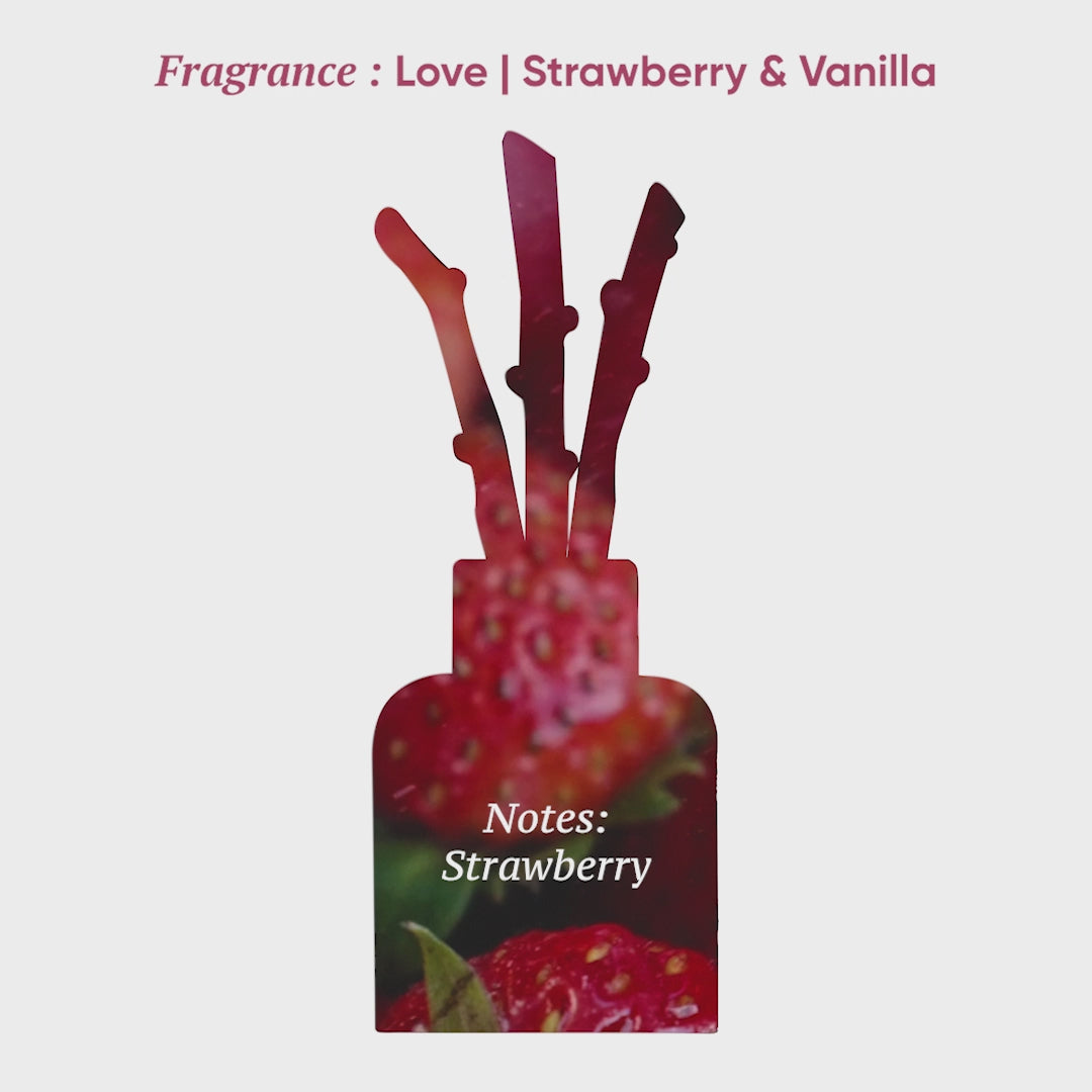Strawberry & Vanilla Aroma Reed Diffuser – 100ml