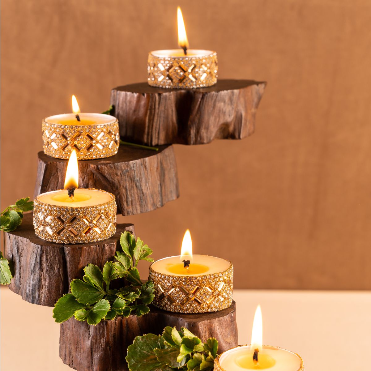 Golden Glow Candle (Box of 9) Twin Flames India