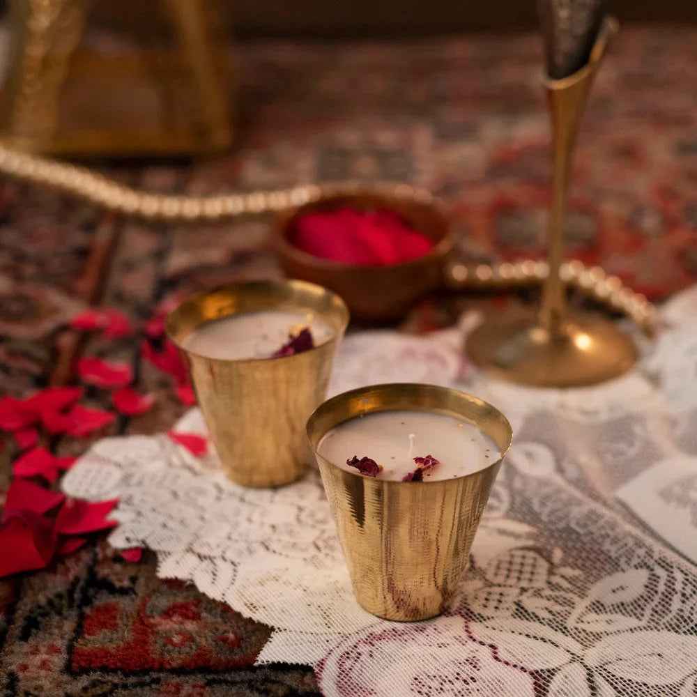 Aura Brass glass (Set of 2)- Scented