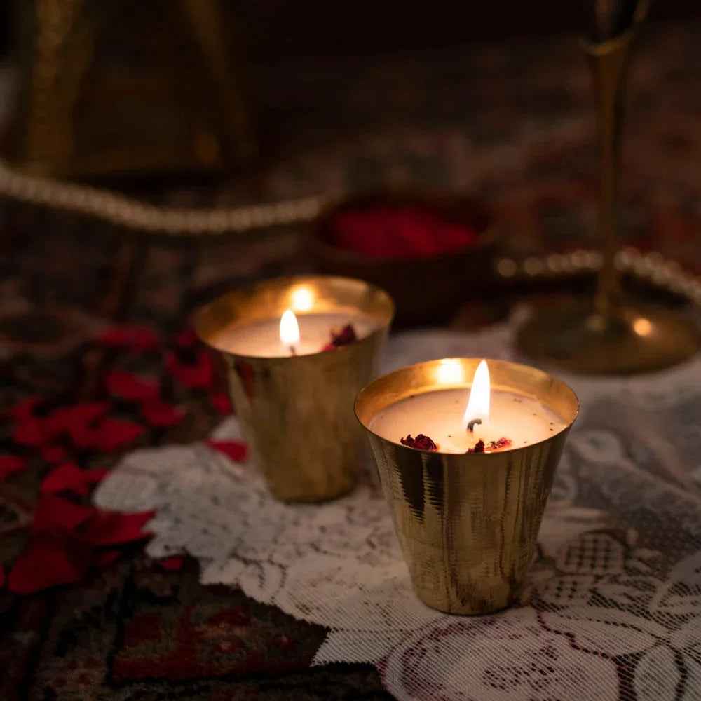 Aura Brass glass (Set of 2)- Scented