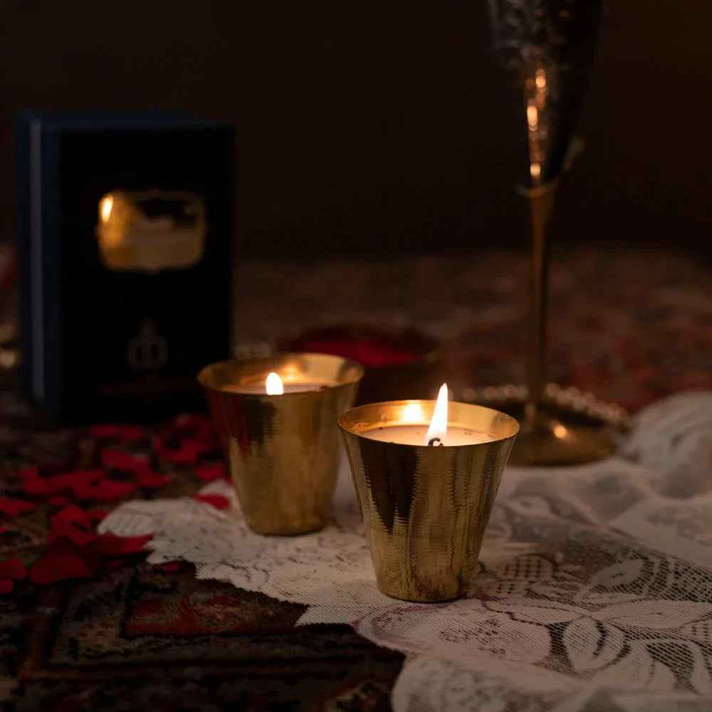 Aura Brass glass (Set of 2)- Scented